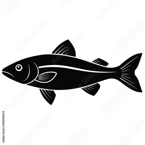 fishmonger element isolated haddock on white background 