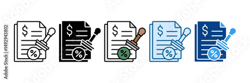 Loan Approval Icon Set Multiple Style Collection