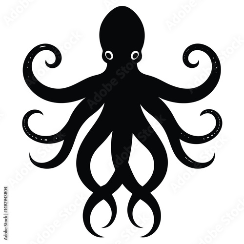 fishmonger element isolated octopus on white background 