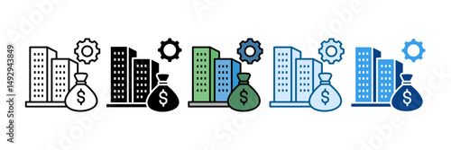 Asset Management Icon Set Multiple Style Collection