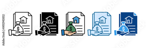 Mortgage Payment Icon Set Multiple Style Collection