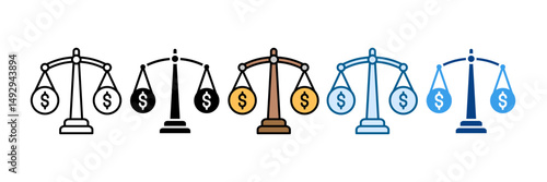 Equity Value Icon Set Multiple Style Collection