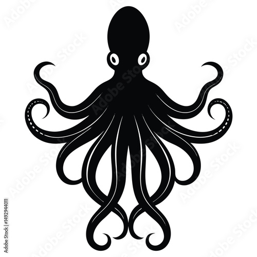 fishmonger element isolated octopus on white background 