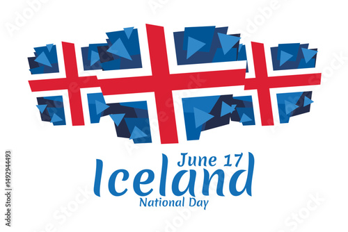 June 17, Icelandic National Day. vector illustration. Suitable for greeting card, poster and banner