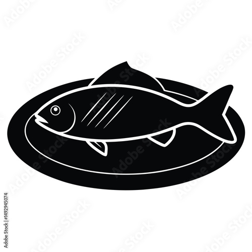 fishmonger element isolated seafood platter garnis on white background 
