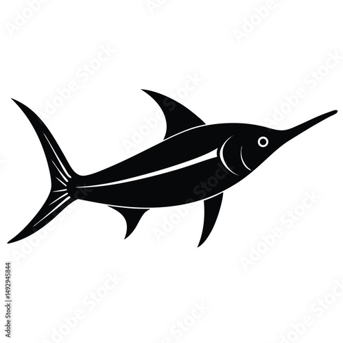 fishmonger element isolated swordfish on white background 