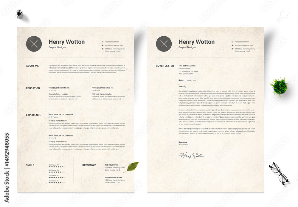 Modern Resume and Cover Letter Template Professional CV Design for ...