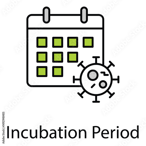 Incubation Period Vector Icon Representing Viral Development