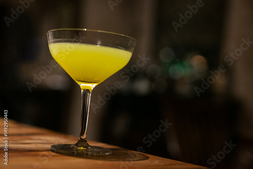 Wallpaper Mural Elegant Yellow Cocktail in a Martini Glass – Night Bar Ambience Torontodigital.ca