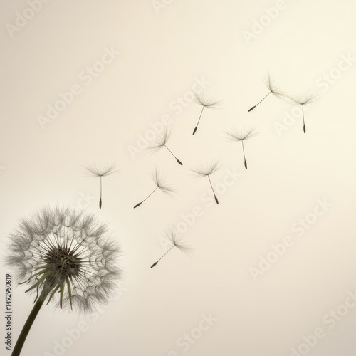 Wallpaper Mural Serene Dandelion Seeds Floating Away on a Gentle Breeze: A Breathtaking Image of Nature's Ephemeral Beauty Torontodigital.ca