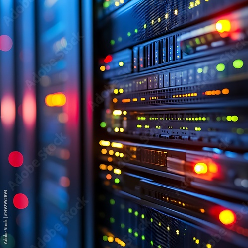 Server rack with illuminated components