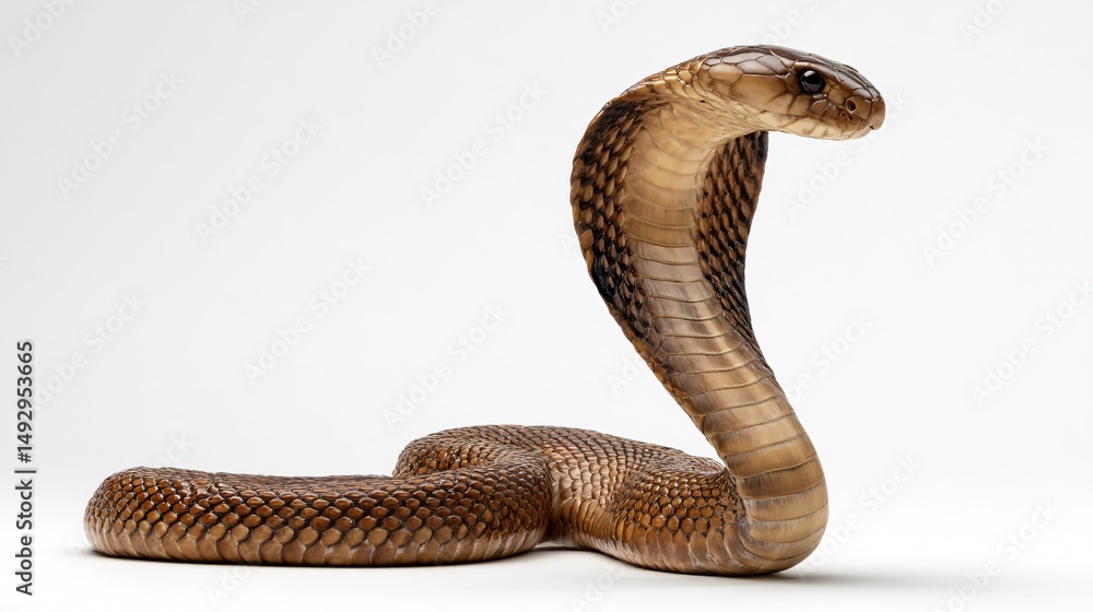 Fototapeta premium Aggressive Indian Cobra Snake Ready to Strike - Intense Wildlife Photography
