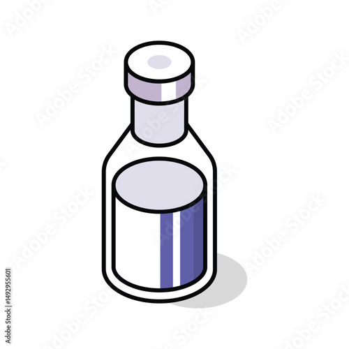 Well crafted isometric icon of sealed medical vial