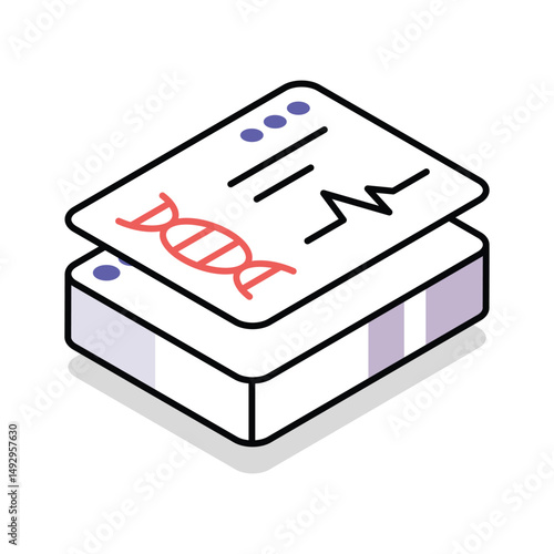 A well crafted isometric icon showing gene study
