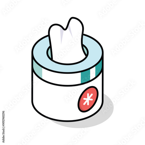A visually appealing isometric icon of medical wipes