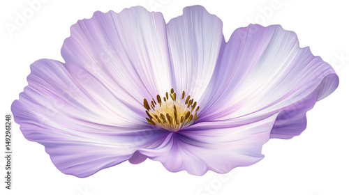 Delicate light purple cosmos flower with transparent background element