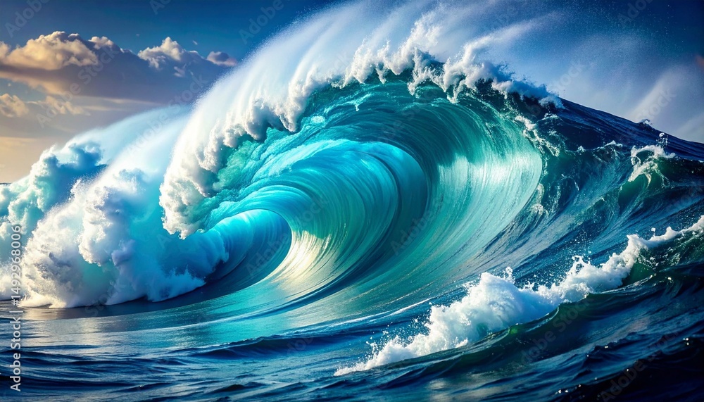 Ocean Wave Crashing Under Blue Sky Ocean Wave Crashing Under Blue Sky