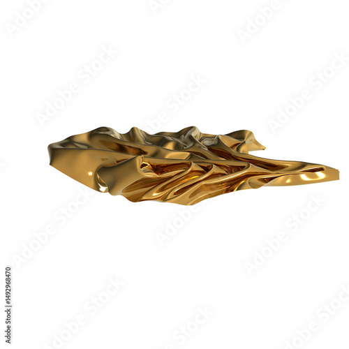 Golden fabric flowing in th...