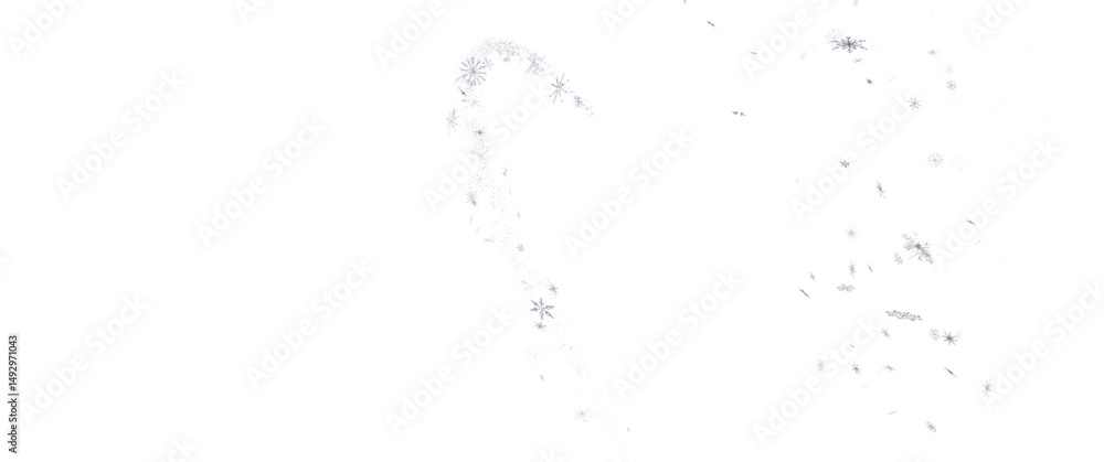 Obraz premium Winter Flurry: Mesmeric 3D Illustration Depicting Descending Festive Snowflakes