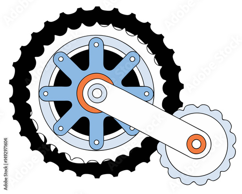 Minimal Bicycle Crankset Chainring with Pedal Arm for Bike Drivetrain Mechanism