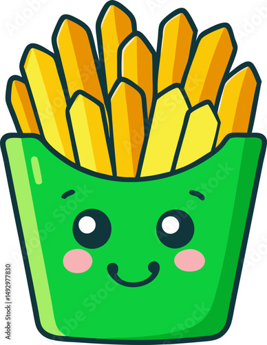 Delicious  french fry  vector art illustration  
