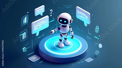 Futuristic Robot Assistant With Chat Interface

