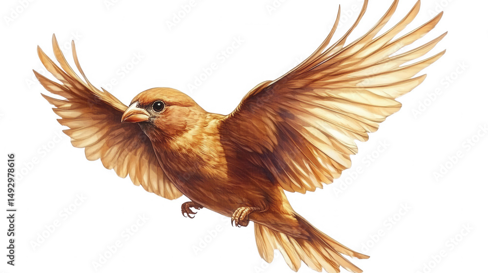Obraz premium Elegant Illustration of a Bird with Open Wings on PNG Transparent Background