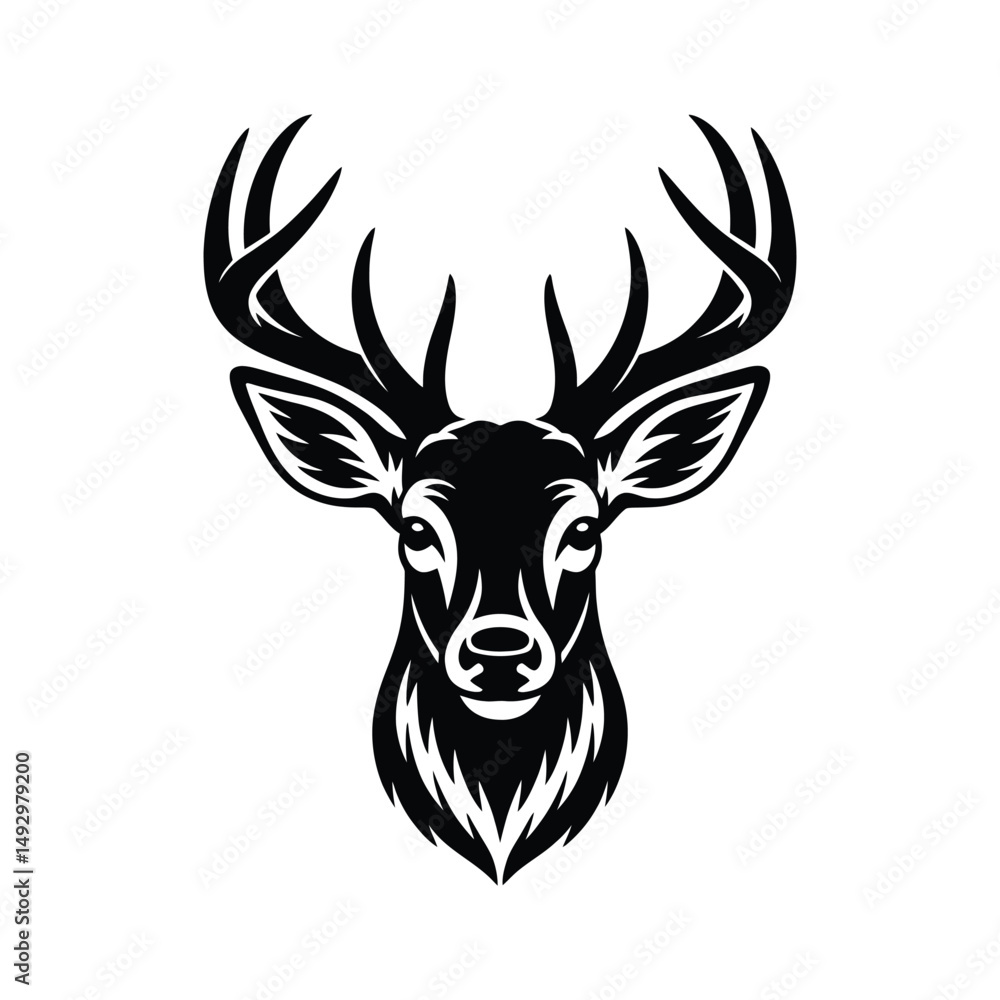 Simple black deer head silhouette vector art
Simple black deer head silhouette vector art