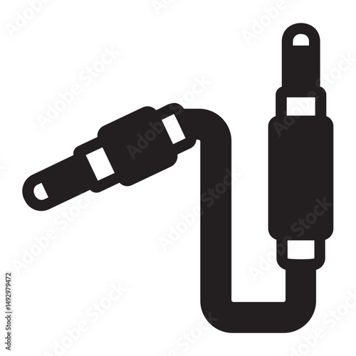 auxiliary cable glyph icon