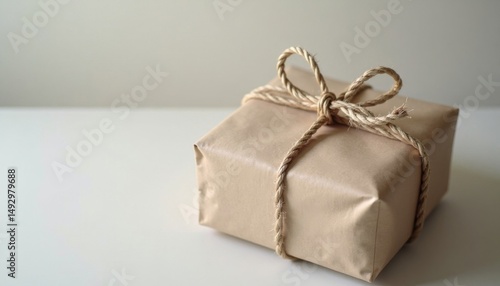Wrapped Gift with Twine Bow