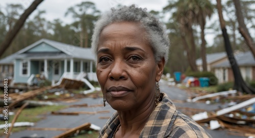 Storm-Damaged Home A Woman's Resilience photo