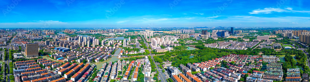 Fototapeta premium Pinghu City, Jiaxing, Zhejiang Province, China