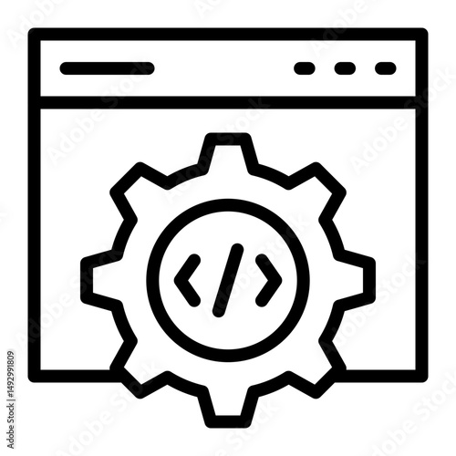Web Development Vector Line Icon Design