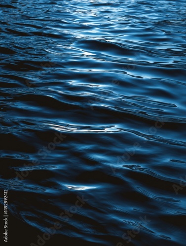 Wallpaper Mural Dark blue water surface with small waves reflecting light abstract nature background close up shot Torontodigital.ca