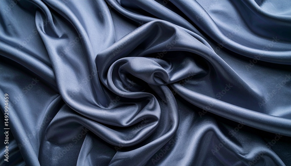 Fototapeta premium Slate gray fabric backdrop with folds and texture variations, soft lighting revealing delicate depth and tone