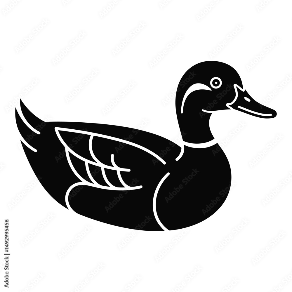 Duck silhouette black vector artwork illustration
Duck silhouette black vector artwork illustration