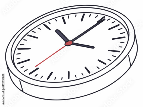 Modern Wall Clock – Simple Flat Vector Time Illustration