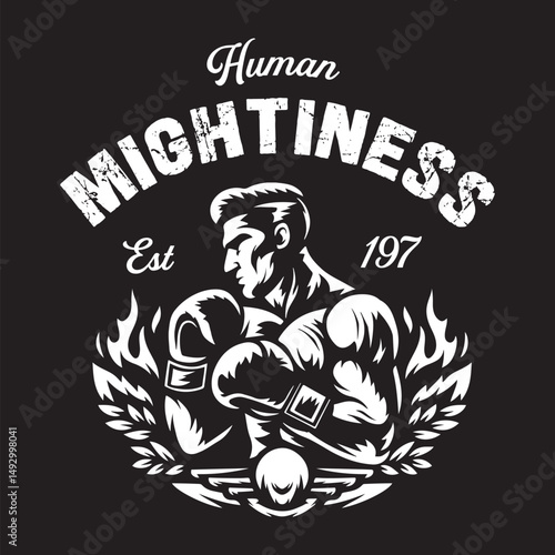 Vintage illustration of boxers fighting