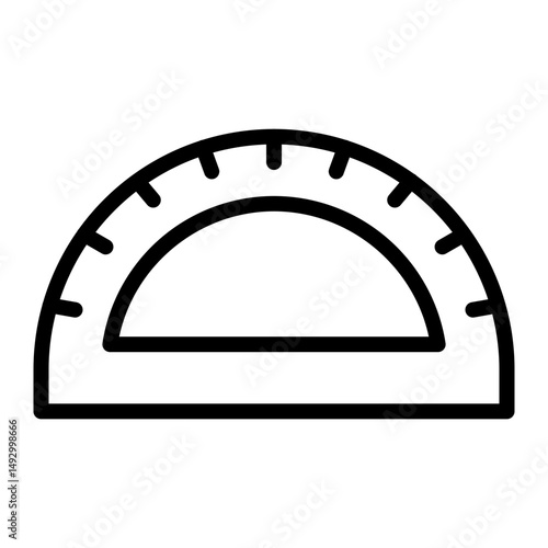 Protractor Vector Line Icon Design