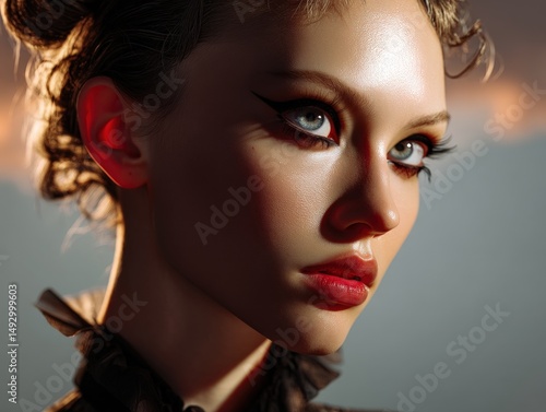 A striking portrait of a wo...