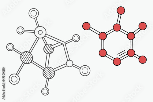 70 molecule, atomic structure, molecular model, organic compound, scientific illustration, abstract art, 3d render, high contrast, clean, minimalist