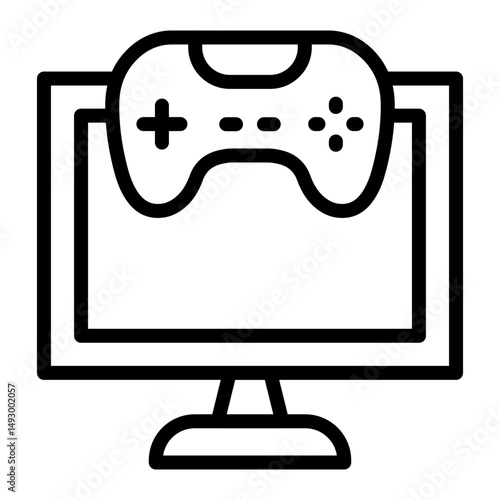 Online Gaming Vector Line Icon Design