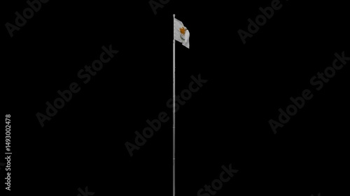 Animated Cyprus Flag Waving | Transparent Background