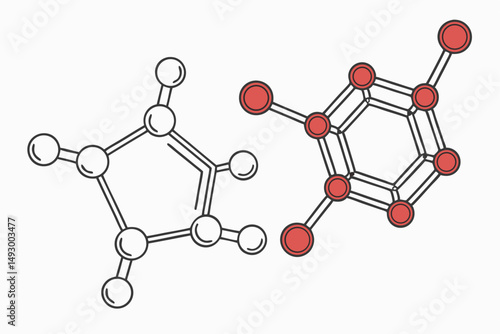 70 molecule, atomic structure, molecular model, organic compound, scientific illustration, abstract art, 3d render, high contrast, clean, minimalist