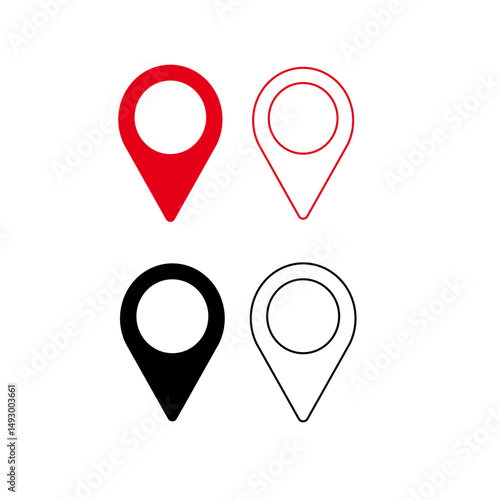 location vector icon set place logo. Map icon. location place marker. GPS map location icon.