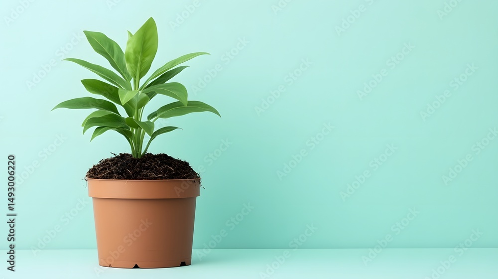 Fototapeta premium Vibrant indoor plant with healthy roots in a pot