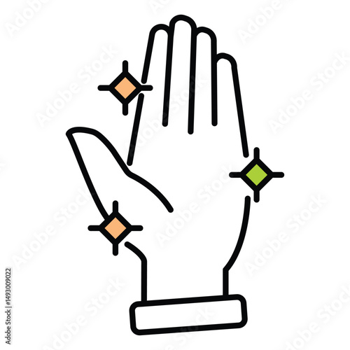 Clean Human Hand Icon For Hygiene Concepts