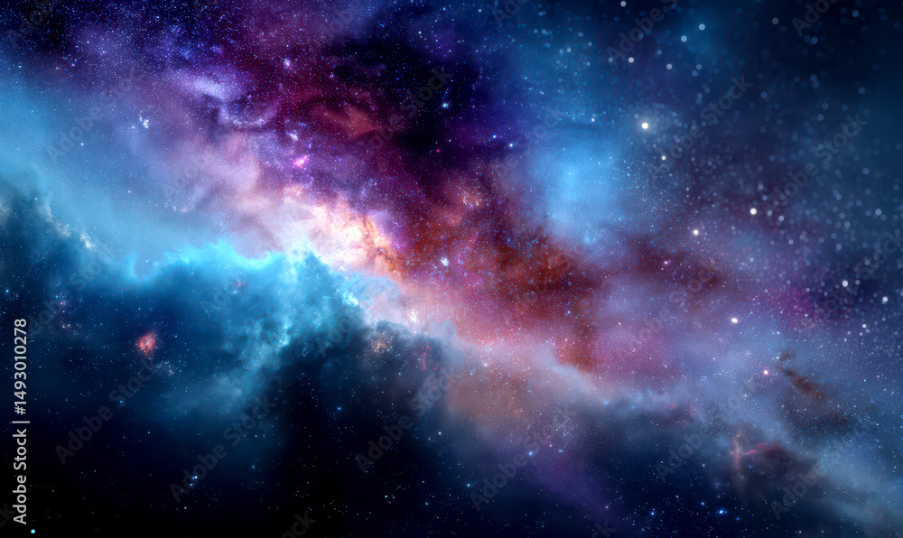 Fototapeta premium Cosmic Galaxy Bokeh Lights Fantasy Space Background