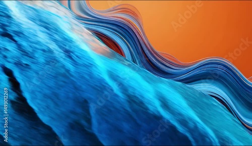 flowing blue wave on a dynamic abstract backdrop