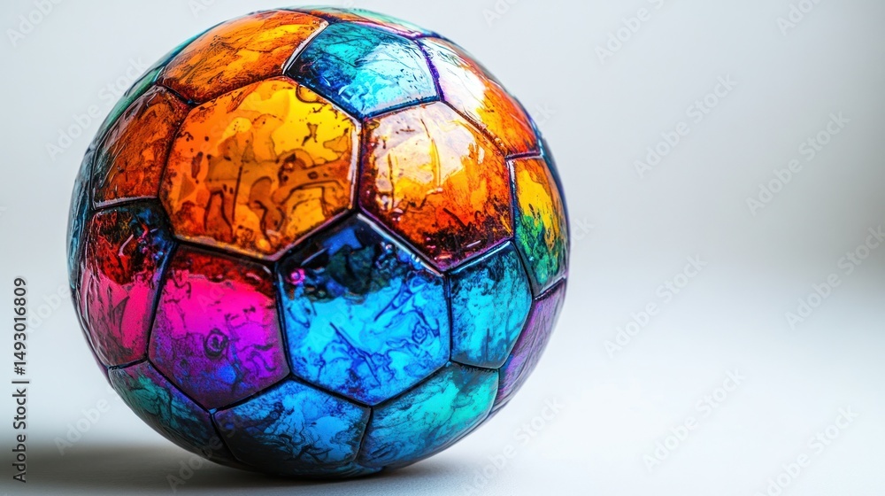 Naklejka premium Vibrant, colorful soccer ball